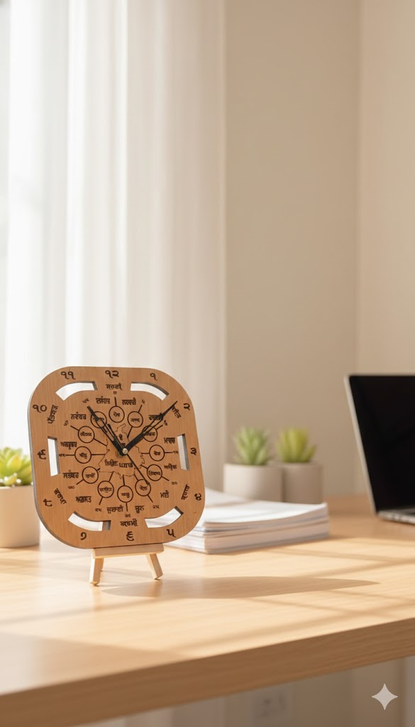 Gurmukhi Clock Square 8 inch