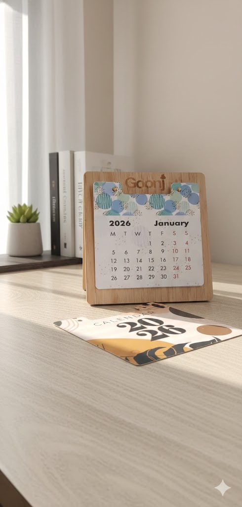 Bamboo Desk Calendar 2026