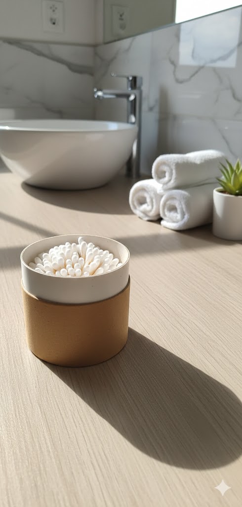 white Ear Buds with round box